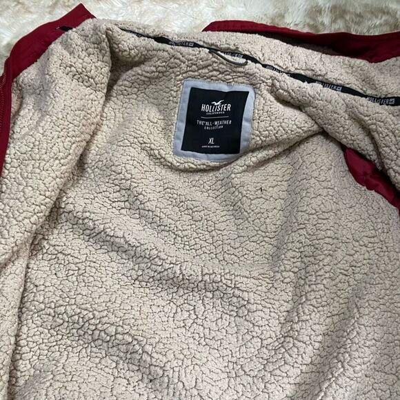 Hollister red hooded zip front jacket | Sz XL - Picture 4 of 6